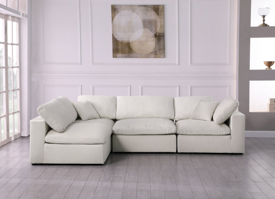 Sectionnel rembourré en duvet Serene Linen Deluxe, confortable comme un nuage