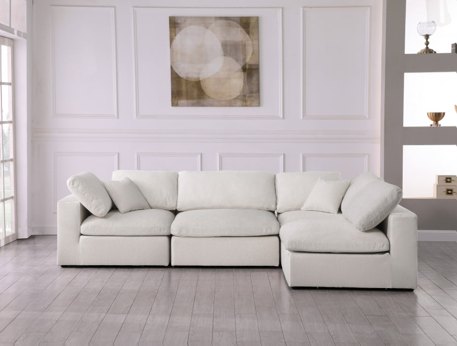 Sectionnel rembourré en duvet Serene Linen Deluxe, confortable comme un nuage