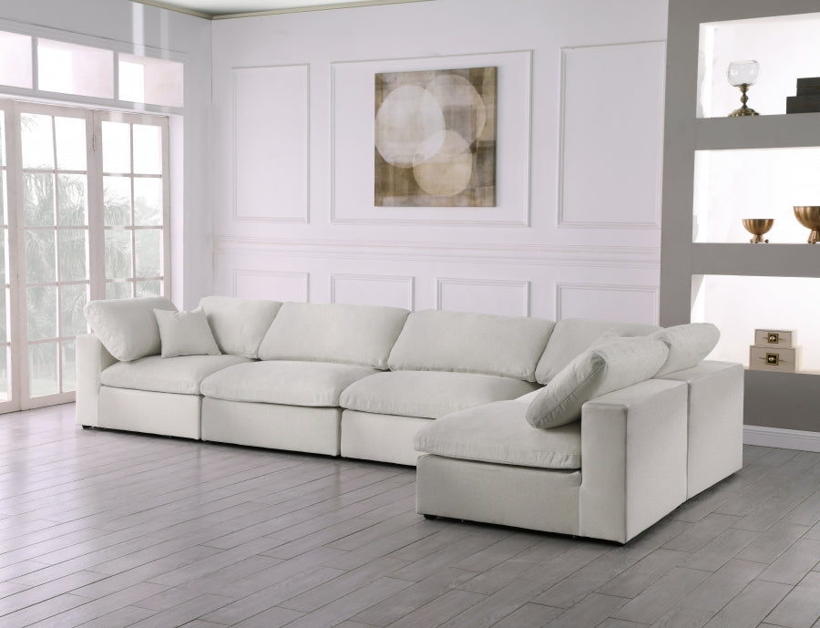 Sectionnel rembourré en duvet Serene Linen Deluxe, confortable comme un nuage