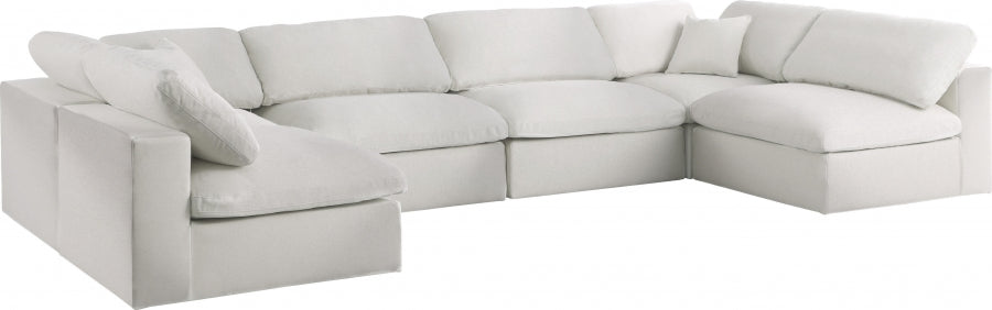 Sectionnel rembourré en duvet Serene Linen Deluxe, confortable comme un nuage