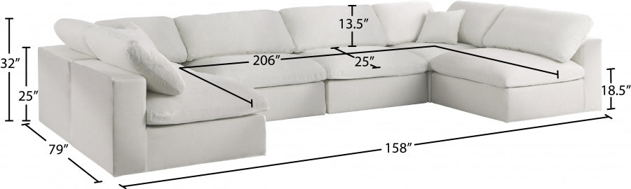 Sectionnel rembourré en duvet Serene Linen Deluxe, confortable comme un nuage