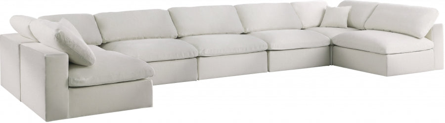 Sectionnel rembourré en duvet Serene Linen Deluxe, confortable comme un nuage