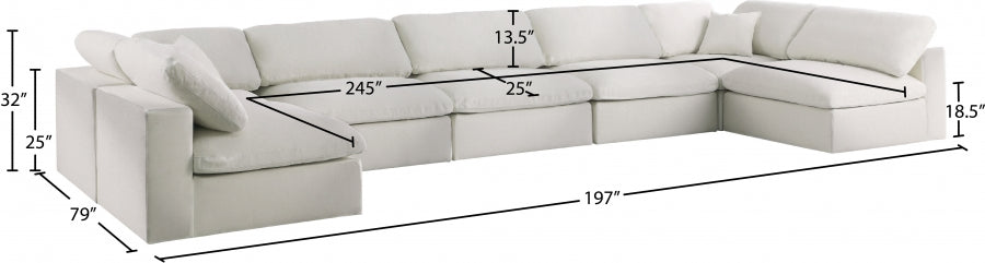 Sectionnel rembourré en duvet Serene Linen Deluxe, confortable comme un nuage