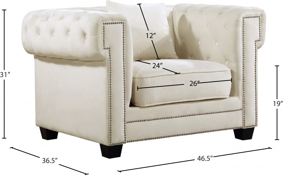 Chaise en velours Bowery