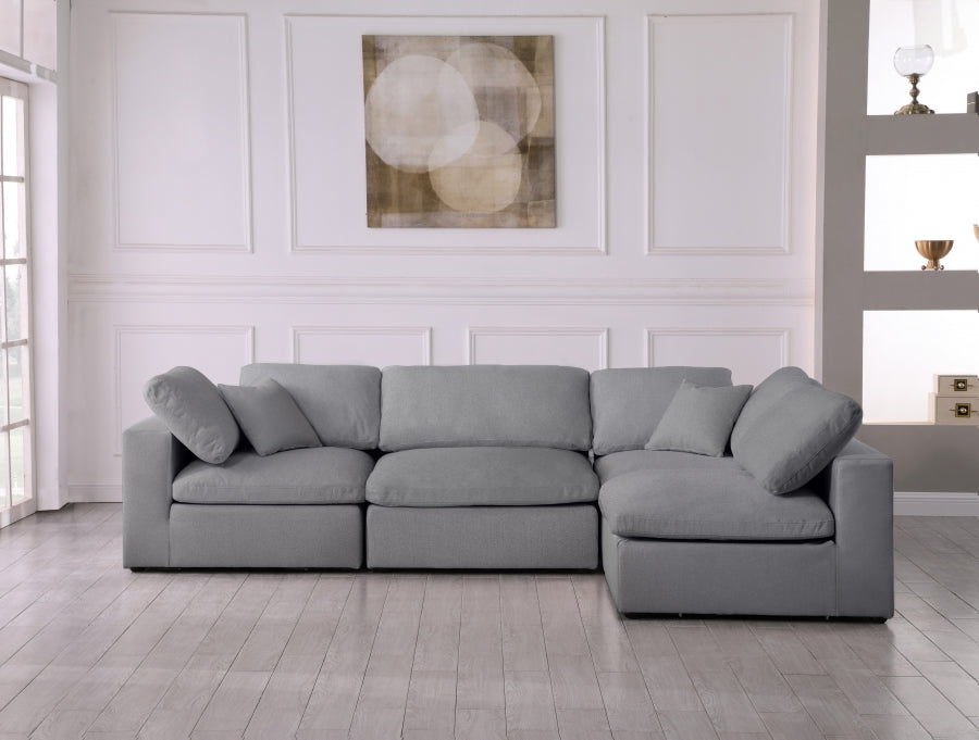 Sectionnel rembourré en duvet Serene Linen Deluxe, confortable comme un nuage