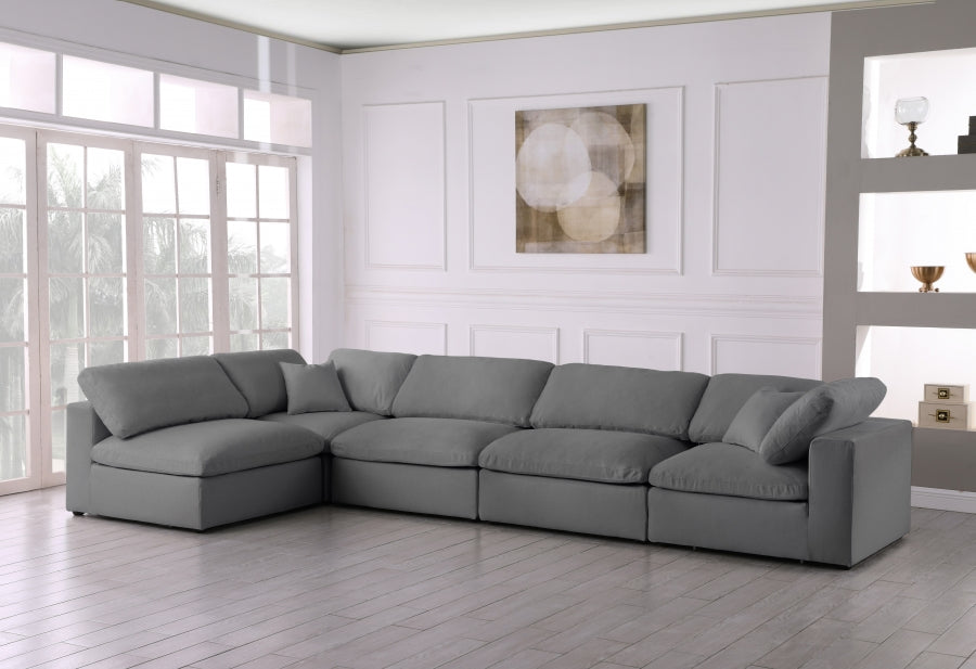 Sectionnel rembourré en duvet Serene Linen Deluxe, confortable comme un nuage