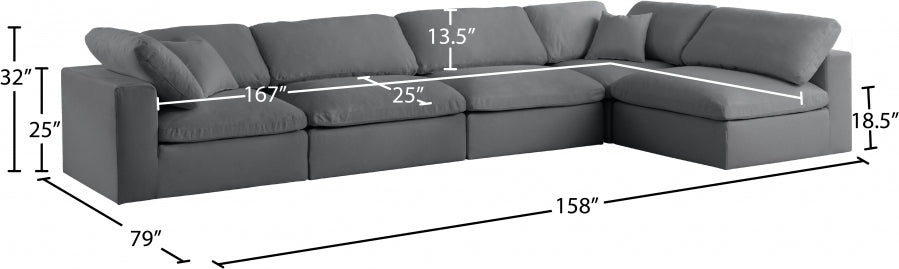 Sectionnel rembourré en duvet Serene Linen Deluxe, confortable comme un nuage