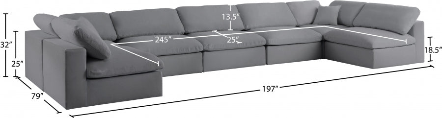 Sectionnel rembourré en duvet Serene Linen Deluxe, confortable comme un nuage