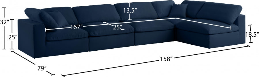 Sectionnel rembourré en duvet Serene Linen Deluxe, confortable comme un nuage