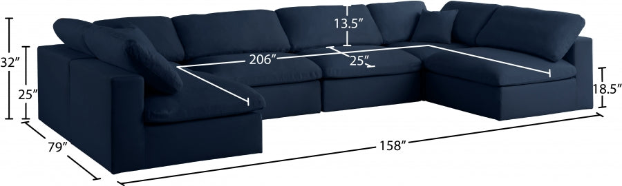 Sectionnel rembourré en duvet Serene Linen Deluxe, confortable comme un nuage