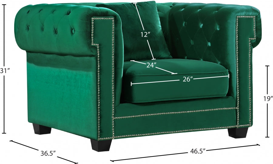 Chaise en velours Bowery