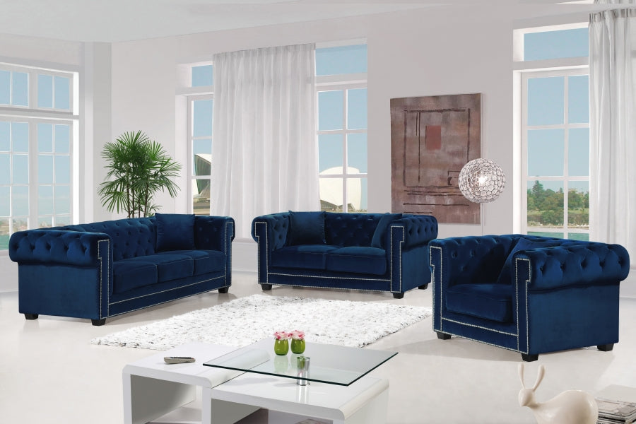 Chaise en velours Bowery