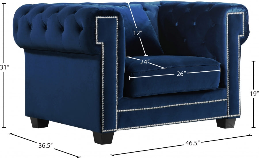 Chaise en velours Bowery