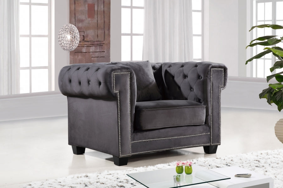 Chaise en velours Bowery