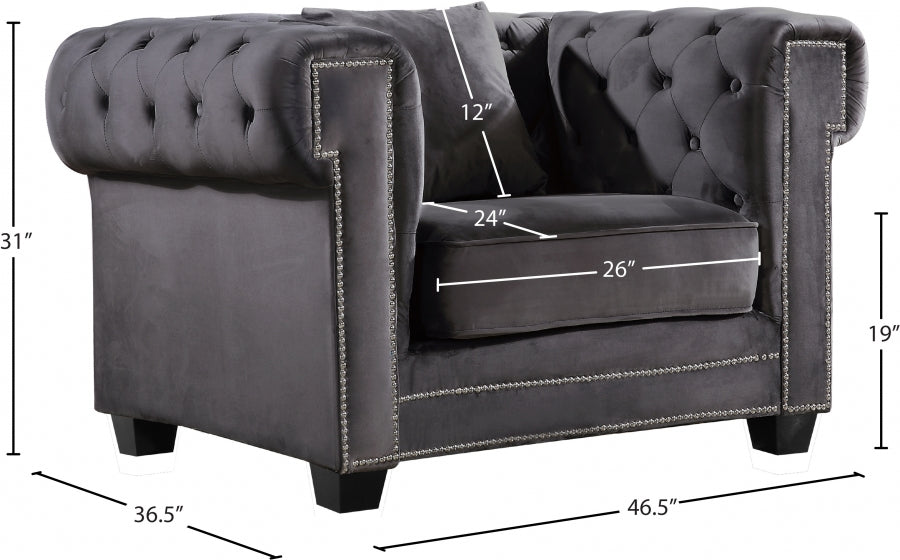 Chaise en velours Bowery