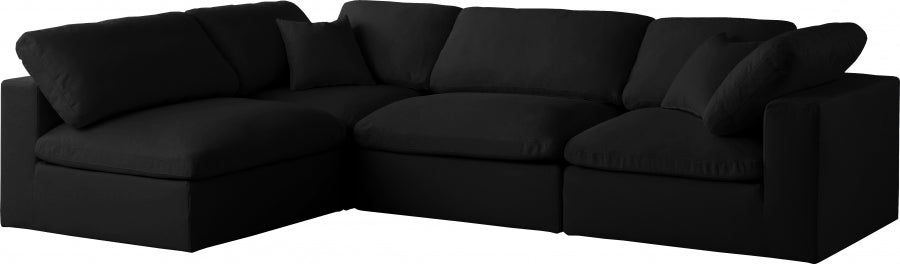 Sectionnel réversible rembourré en duvet modulaire standard en velours pelucheux confortable comme un nuage