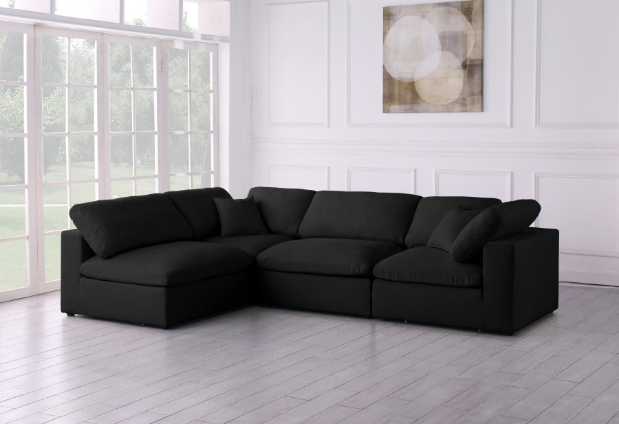 Sectionnel réversible rembourré en duvet modulaire standard en velours pelucheux confortable comme un nuage