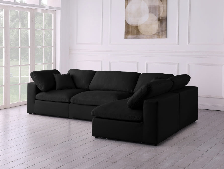 Sectionnel réversible rembourré en duvet modulaire standard en velours pelucheux confortable comme un nuage