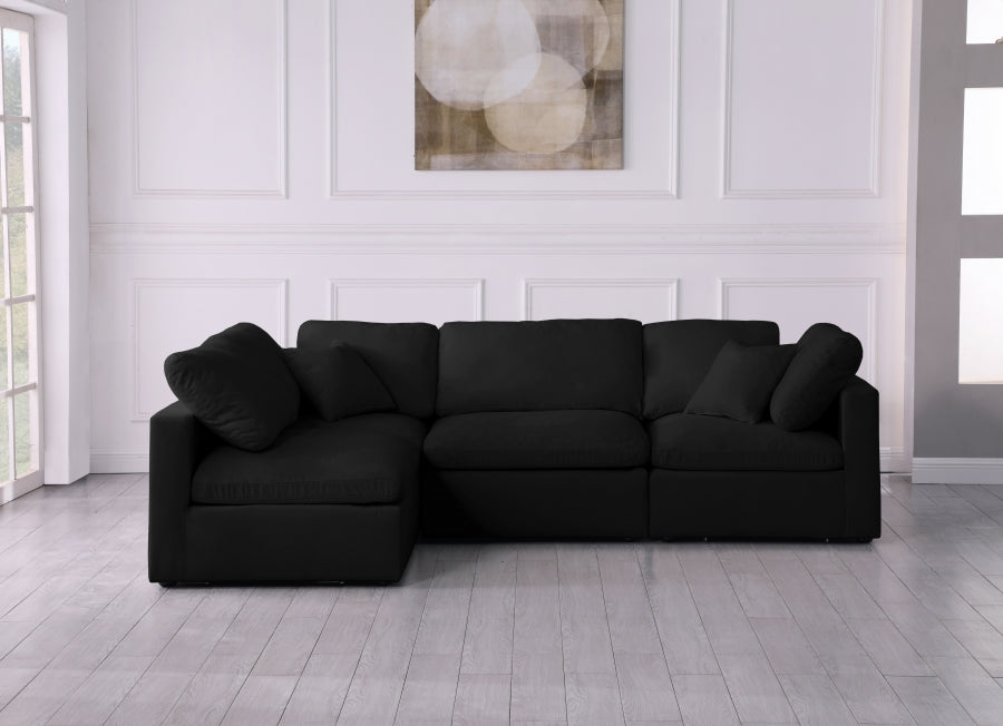 Sectionnel réversible rembourré en duvet modulaire standard en velours pelucheux confortable comme un nuage