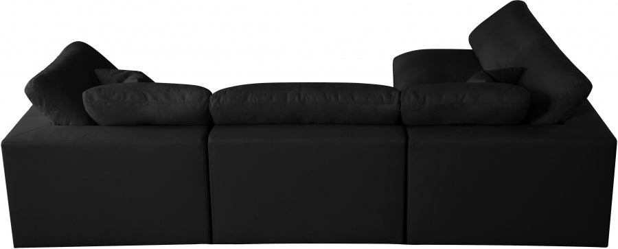 Sectionnel réversible rembourré en duvet modulaire standard en velours pelucheux confortable comme un nuage