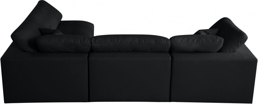 Sectionnel réversible rembourré en duvet modulaire standard en velours pelucheux confortable comme un nuage