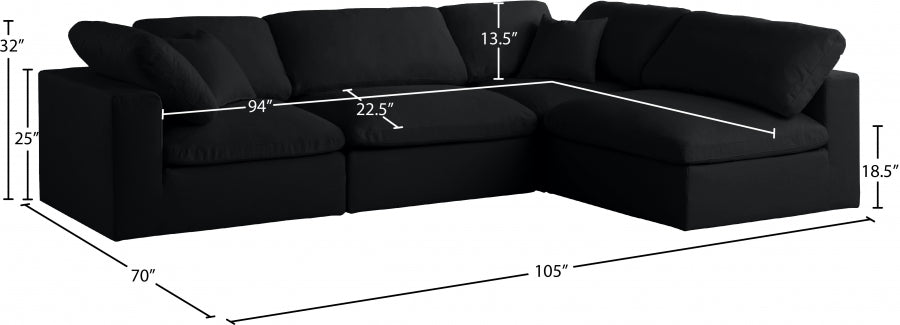 Sectionnel réversible rembourré en duvet modulaire standard en velours pelucheux confortable comme un nuage