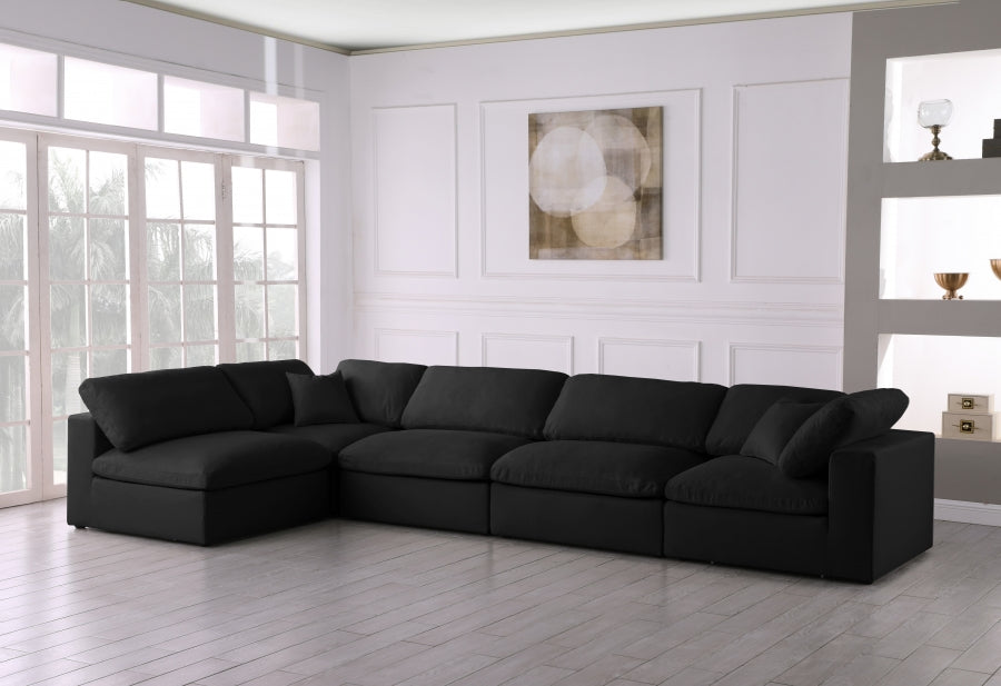 Sectionnel réversible rembourré en duvet modulaire standard en velours pelucheux confortable comme un nuage