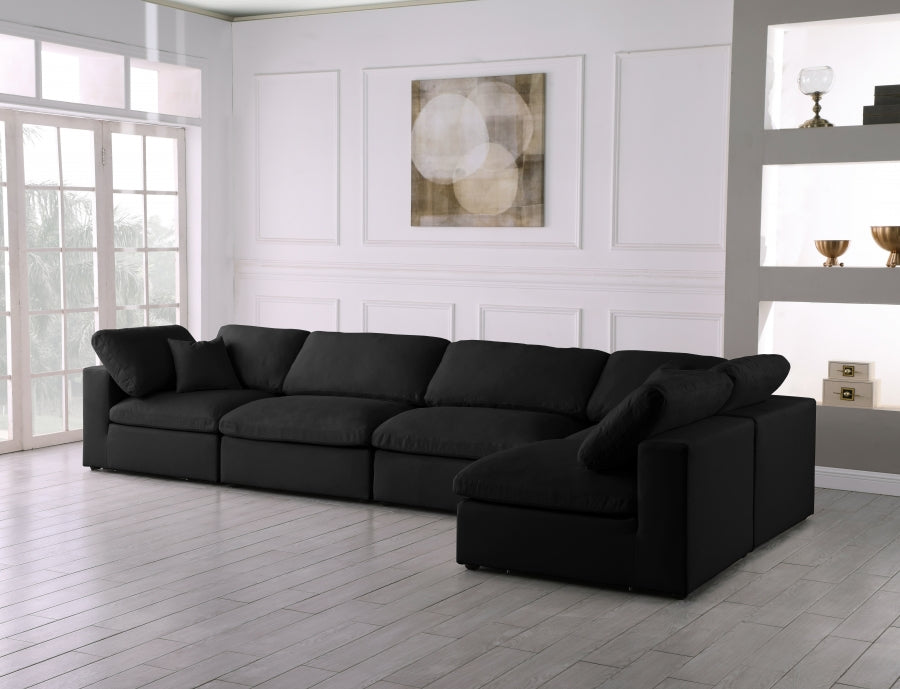 Sectionnel réversible rembourré en duvet modulaire standard en velours pelucheux confortable comme un nuage