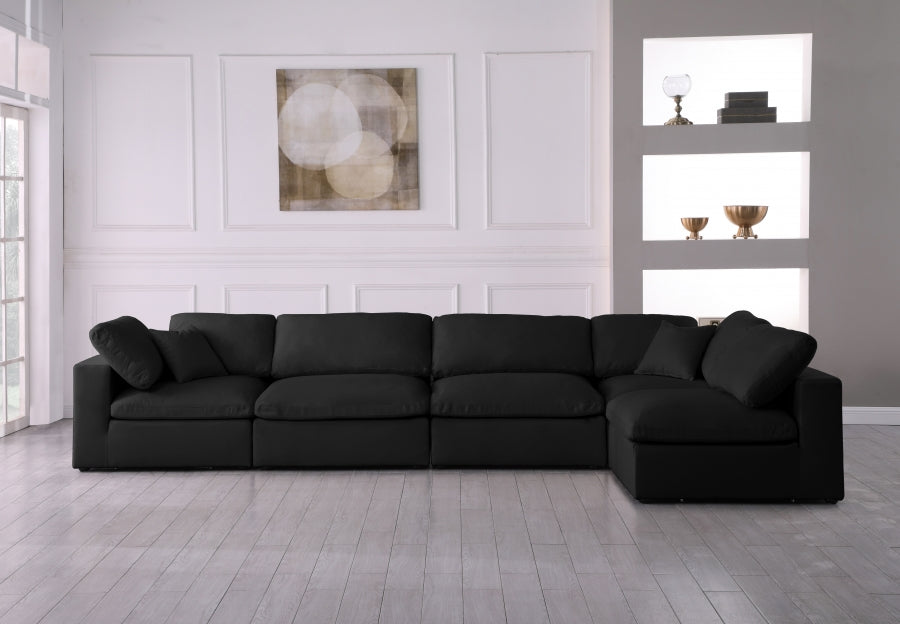 Sectionnel réversible rembourré en duvet modulaire standard en velours pelucheux confortable comme un nuage