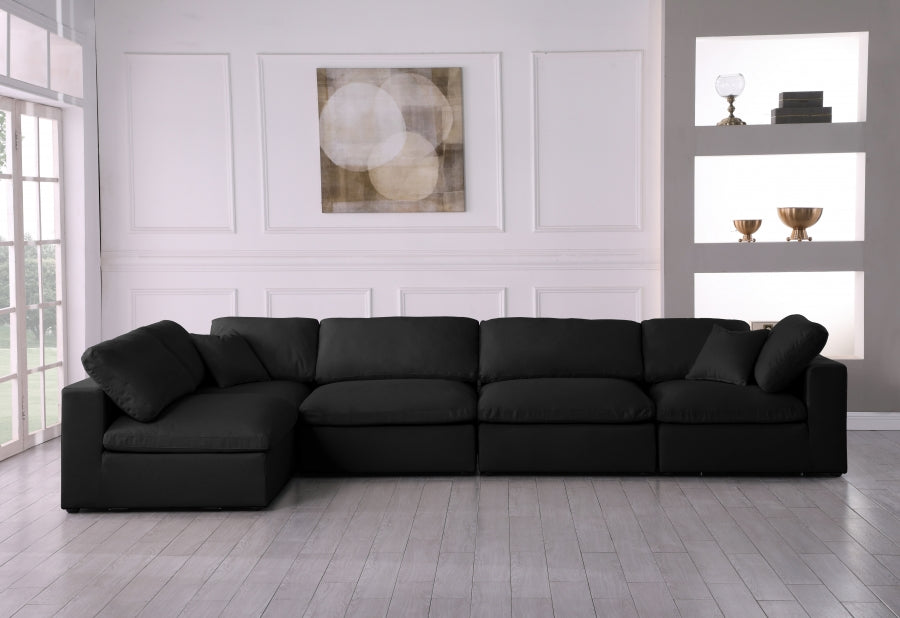 Sectionnel réversible rembourré en duvet modulaire standard en velours pelucheux confortable comme un nuage