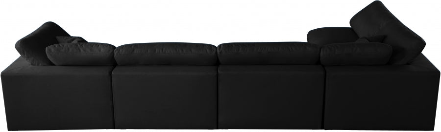 Sectionnel réversible rembourré en duvet modulaire standard en velours pelucheux confortable comme un nuage