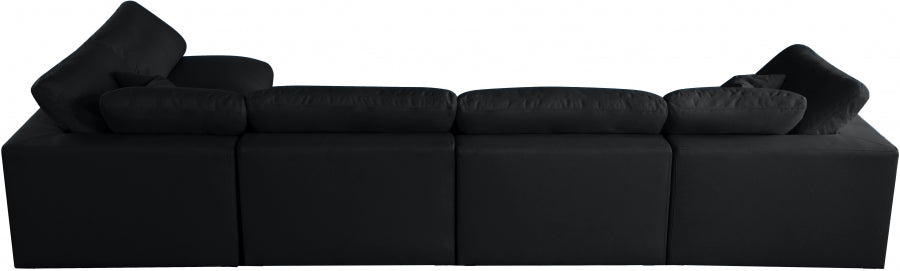 Sectionnel réversible rembourré en duvet modulaire standard en velours pelucheux confortable comme un nuage