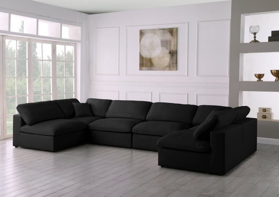 Sectionnel réversible rembourré en duvet modulaire standard en velours pelucheux confortable comme un nuage
