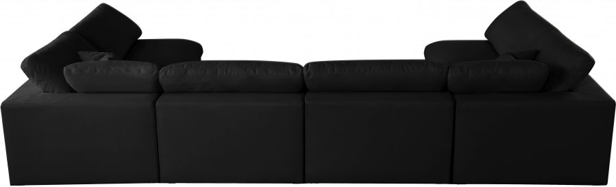 Sectionnel réversible rembourré en duvet modulaire standard en velours pelucheux confortable comme un nuage