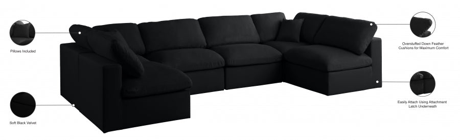 Sectionnel réversible rembourré en duvet modulaire standard en velours pelucheux confortable comme un nuage