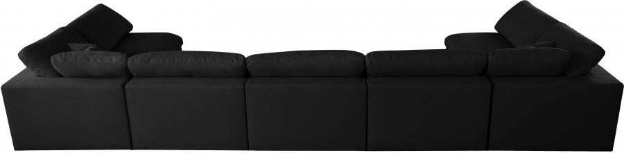 Sectionnel réversible rembourré en duvet modulaire standard en velours pelucheux confortable comme un nuage