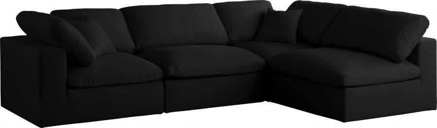 Sectionnel réversible rembourré en duvet modulaire standard en velours pelucheux confortable comme un nuage