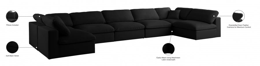Sectionnel réversible rembourré en duvet modulaire standard en velours pelucheux confortable comme un nuage