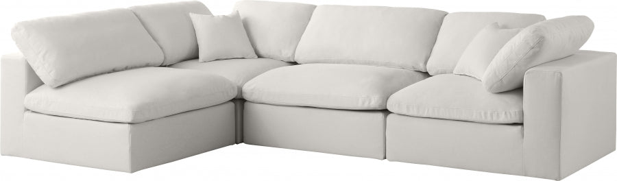 Sectionnel réversible rembourré en duvet modulaire standard en velours pelucheux confortable comme un nuage
