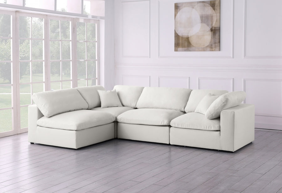 Sectionnel réversible rembourré en duvet modulaire standard en velours pelucheux confortable comme un nuage