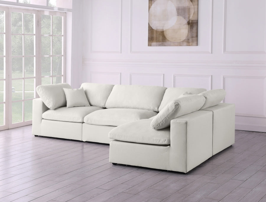 Sectionnel réversible rembourré en duvet modulaire standard en velours pelucheux confortable comme un nuage