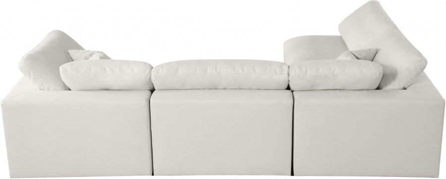 Sectionnel réversible rembourré en duvet modulaire standard en velours pelucheux confortable comme un nuage