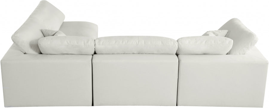 Sectionnel réversible rembourré en duvet modulaire standard en velours pelucheux confortable comme un nuage