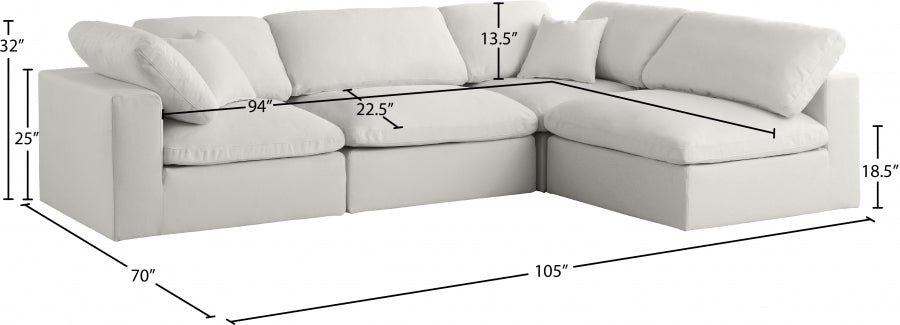 Sectionnel réversible rembourré en duvet modulaire standard en velours pelucheux confortable comme un nuage
