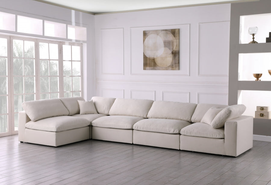 Sectionnel réversible rembourré en duvet modulaire standard en velours pelucheux confortable comme un nuage