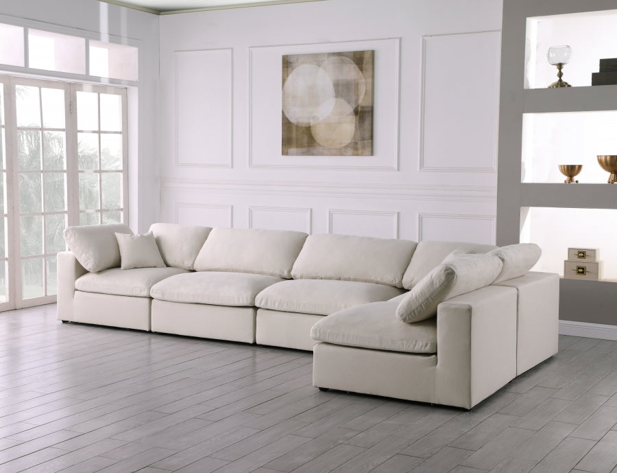Sectionnel réversible rembourré en duvet modulaire standard en velours pelucheux confortable comme un nuage