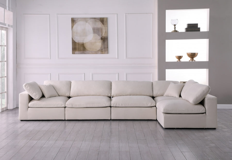 Sectionnel réversible rembourré en duvet modulaire standard en velours pelucheux confortable comme un nuage