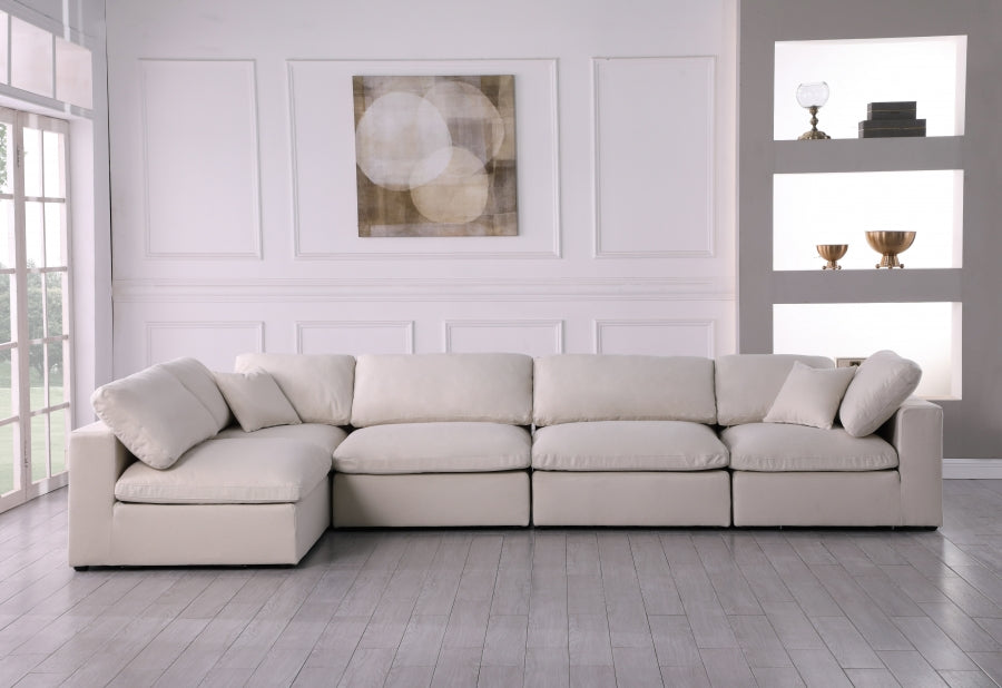 Sectionnel réversible rembourré en duvet modulaire standard en velours pelucheux confortable comme un nuage