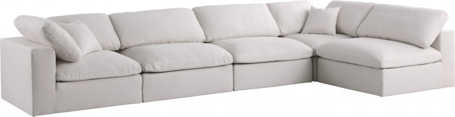 Sectionnel réversible rembourré en duvet modulaire standard en velours pelucheux confortable comme un nuage