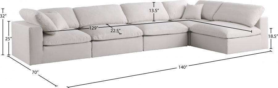Sectionnel réversible rembourré en duvet modulaire standard en velours pelucheux confortable comme un nuage